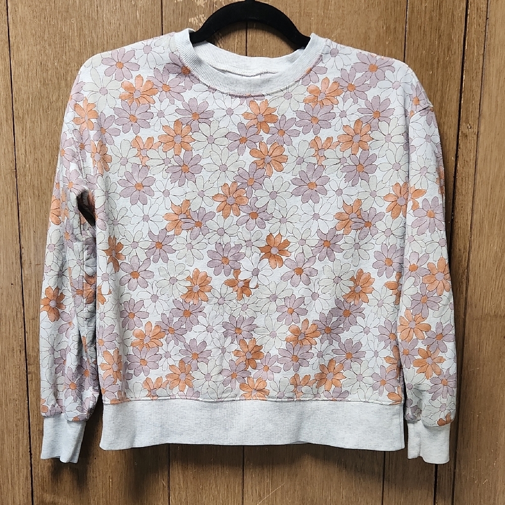 Carter's Kids Floral Sweatshirt - Orange and Purple